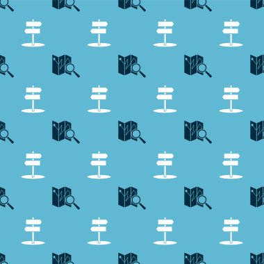 Katlanmış haritayı konum işaretleyicisi ve trafik işaretleri ile kusursuz desen üzerinde ayarla. Vektör