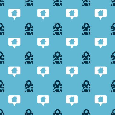 Katlanmış haritayı konum işaretleyicisiyle, harita işaretleyicisini de evle birlikte pürüzsüz desenle ayarla. Vektör