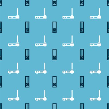 Video oyun konsolunu, Router 'ı ve Wi-Fi sinyalini pürüzsüz desene ayarla. Vektör