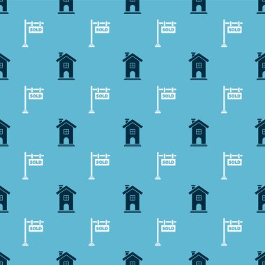 Ev sembolü ve asılma işaretini, pürüzsüz desen üzerine satılan metinle ayarla. Vektör