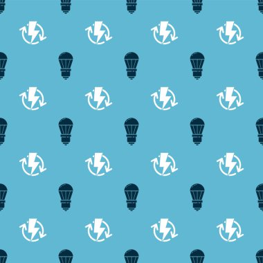 LED ampulü ve şarjı kusursuz desene ayarlayın. Vektör