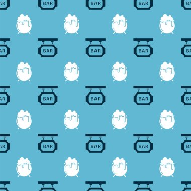 Sokak tabelasını yazıt çubuğu ve cadı kazanı ile kusursuz desenlere ayarlayın. Vektör