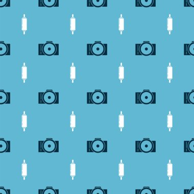 Fotoğraf makinesini ve oklavayı kusursuz desene ayarlayın. Vektör