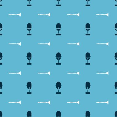 Mikrofon ve Klarnet 'i kusursuz desene ayarlayın. Vektör