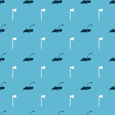 Çim biçme makinesi ve tahta baltayı pürüzsüz desene ayarlayın. Vektör