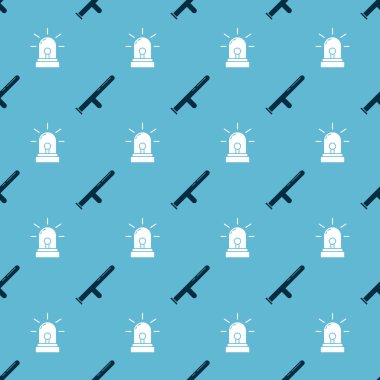 Polis kauçuk sopasıyla Flasher sirenini kusursuz desene ayarlayın. Vektör