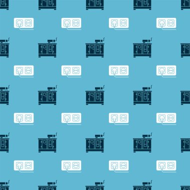 Dizel güç jeneratörünü ve elektrik prizini pürüzsüz şablona ayarla. Vektör