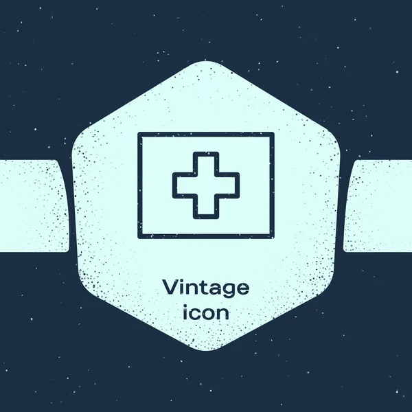 Línea Grunge Icono Del Kit Primeros Auxilios Aislado Sobre Fondo — Archivo Imágenes Vectoriales