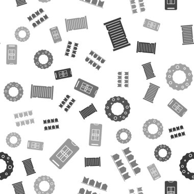 Noel dilek listesi şablonu, bayraklı karnaval çelengi, Noel çelengi ve kusursuz desenli akıllı telefon. Vektör