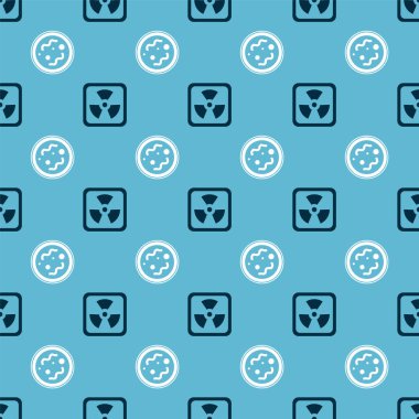 Radyoaktif ve Bakteri 'yi kusursuz desene ayarlayın. Vektör