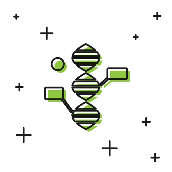 Піктограма Символу Чорної Днк Ізольована Білому Тлі Векторна Ілюстрація — стоковий вектор
