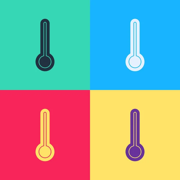 Pop Art Medical Thermometer Medical Examination Icon Isolated Color Background — Stock Vector