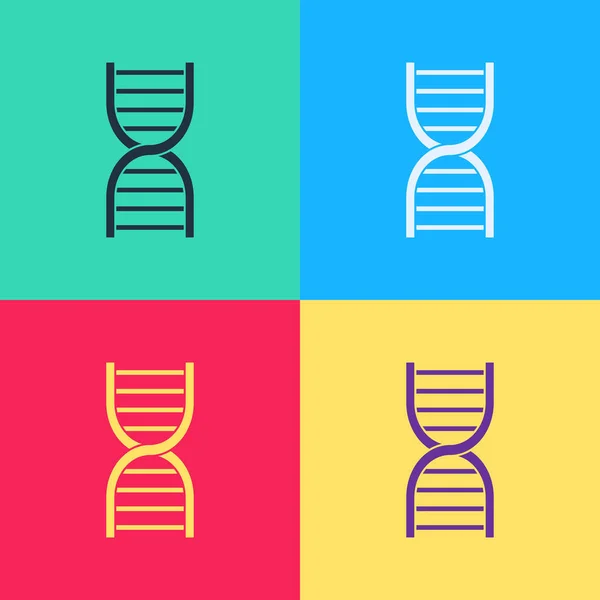 Pop Art Dna Symbol Icon Isolated Color Background Vector Illustration — Stock Vector