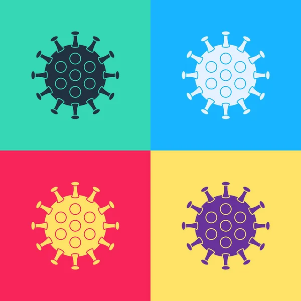 Pop Konst Virus Ikon Isolerad Färg Bakgrund Coronavirus 2019 Ncov — Stock vektor