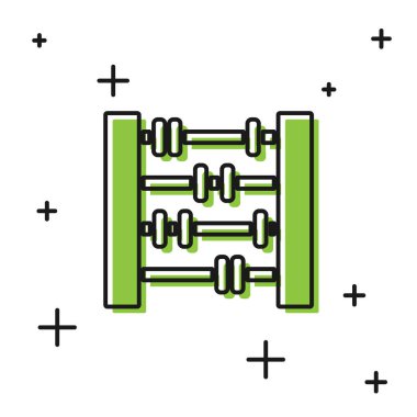 Siyah Abaküs simgesi beyaz arka plan üzerinde izole. Geleneksel sayma çerçevesi. Eğitim işareti. Matematik okulu. Vektör İllüstrasyonu