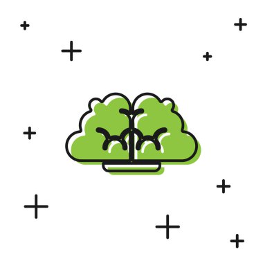 Siyah insan beyin simgesi beyaz arkaplanda izole edilmiş. Vektör İllüstrasyonu