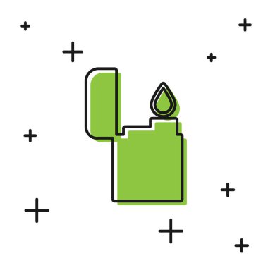 Beyaz arka planda yalıtılmış siyah çakmak simgesi. Vektör İllüstrasyonu