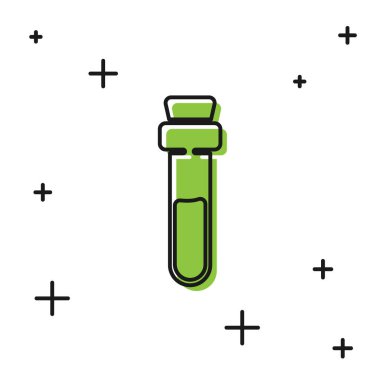 Beyaz arka planda izole edilmiş aşk ikonu ikonu olan siyah şişe. Sevgililer Günü sembolü. Vektör İllüstrasyonu