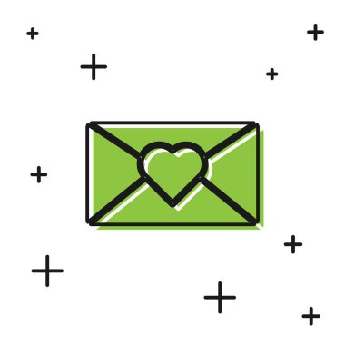 Beyaz zemin üzerinde 8 Mart simgesi bulunan Siyah Zarf. Mesaj aşkım. Aşk ve romantizm mektubu. Uluslararası Mutlu Kadınlar Günü. Vektör İllüstrasyonu