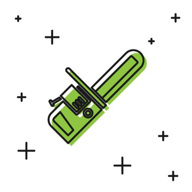 Siyah testere simgesi beyaz arkaplanda izole edildi. Vektör İllüstrasyonu