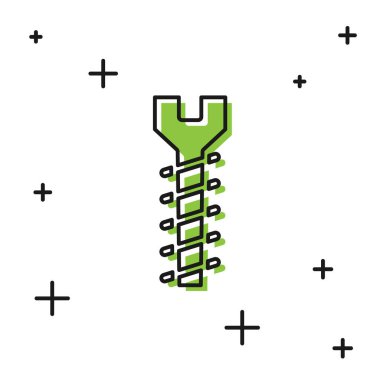 Siyah Metalik vida simgesi beyaz arkaplanda izole edilmiş. Vektör İllüstrasyonu