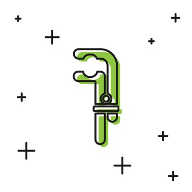 Siyah Kıskaç araç simgesi beyaz arkaplanda izole edildi. Çilingir aleti. Vektör İllüstrasyonu