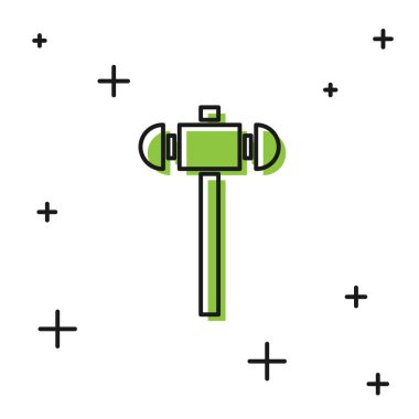 Siyah Balyoz simgesi beyaz arkaplanda izole edildi. Vektör İllüstrasyonu