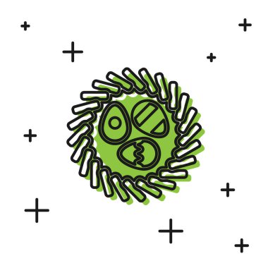 Siyah Paskalya yumurtası beyaz arka planda izole edilmiş hasır bir yuva simgesi. Mutlu Paskalyalar. Vektör İllüstrasyonu