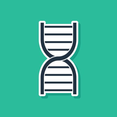 Yeşil arkaplanda mavi DNA sembolü izole edildi. Vektör İllüstrasyonu