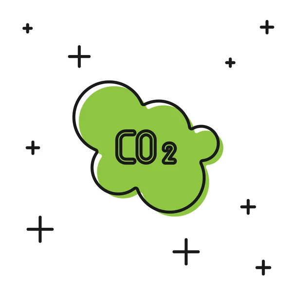 Emissioni Co2 Nere Nell Icona Della Nuvola Isolata Sfondo Bianco — Vettoriale Stock