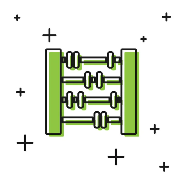 Schwarzes Abakussymbol Isoliert Auf Weißem Hintergrund Traditioneller Zählrahmen Bildungszeichen Mathematikschule — Stockvektor