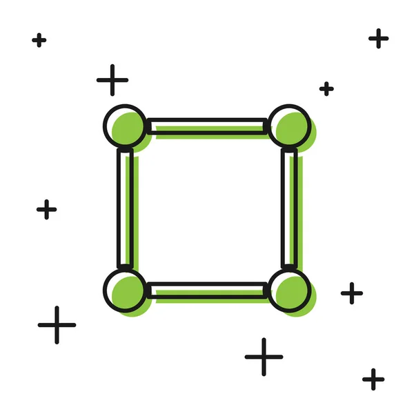 Figura Geometrica Nera Icona Quadrata Isolata Sfondo Bianco Forma Astratta — Vettoriale Stock