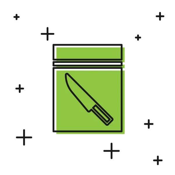 Black Evidence Bag Knife Icon Isolated White Background Vector Illustration — Stock Vector
