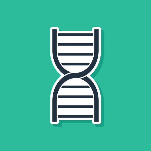 Ícone Símbolo Dna Azul Isolado Fundo Verde Ilustração Vetorial —  Vetores de Stock