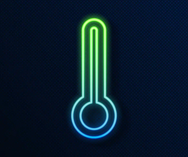 Ligne Néon Lumineux Thermomètre Médical Pour Icône Examen Médical Isolé — Image vectorielle