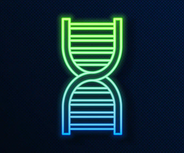 Glödande Neon Linje Dna Symbol Ikon Isolerad Blå Bakgrund Vektor — Stock vektor