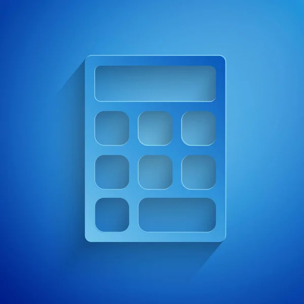 Pappersklipp Calculator Ikon Isolerad Blå Bakgrund Bokföringssymbol Beräkningar Matematik Utbildning — Stock vektor