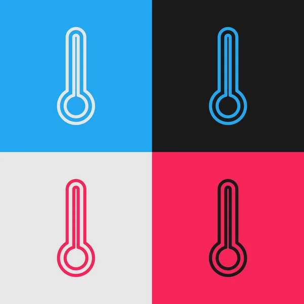 Pop Art Linie Medizinisches Thermometer Für Medizinische Untersuchung Symbol Isoliert — Stockvektor