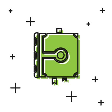 Beyaz arka planda izole edilmiş simya tarifleri, mistik büyüler ve büyüler içeren Kara Kadim büyü kitabı. Vektör İllüstrasyonu