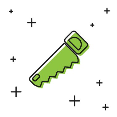 Siyah El beyaz arka planda izole edilmiş bir simge gördü. Vektör İllüstrasyonu