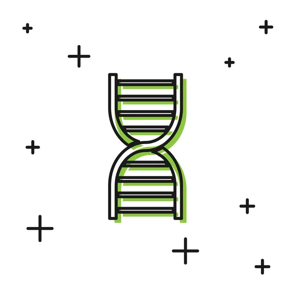 Black Dna Symbol Icon Isolated White Background Vector Illustration — Stock Vector