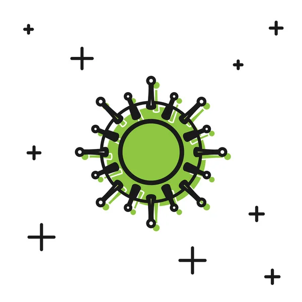 Svart Virus Ikon Isolerad Vit Bakgrund Coronavirus 2019 Ncov Bakterier — Stock vektor