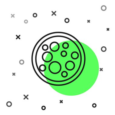 Siyah çizgi Virüs simgesi beyaz arkaplanda izole edildi. Corona virüsü 2019-nCoV. Bakteri ve mikroplar, hücre kanseri, mikrop, mantar. Vektör İllüstrasyonu