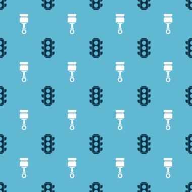 Trafik ışığını ve motor pistonunu kusursuz desene ayarlayın. Vektör