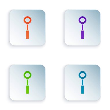 Renk Anahtarı simgesi beyaz arkaplanda izole edildi. Kare düğmelere renkli simgeleri yerleştir. Vektör İllüstrasyonu