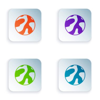 Renk Gezegeni simgesi beyaz arkaplanda izole edildi. Kare düğmelere renkli simgeleri yerleştir. Vektör İllüstrasyonu