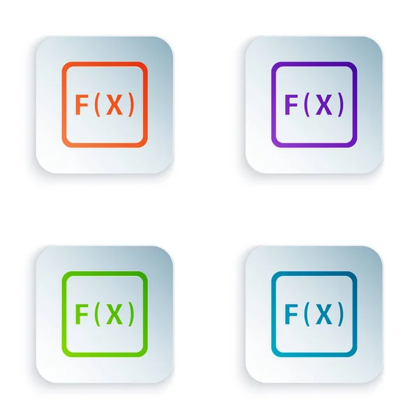 Fonction Couleur Icône Symbole Mathématique Isolé Sur Fond Blanc Définir — Image vectorielle