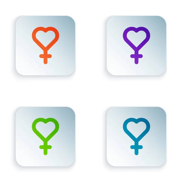 Color Icono Símbolo Género Femenino Aislado Sobre Fondo Blanco Símbolo — Archivo Imágenes Vectoriales