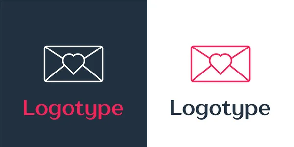 Logotype Line Envelope Com Ícone Março Isolado Fundo Branco Mensagem —  Vetores de Stock