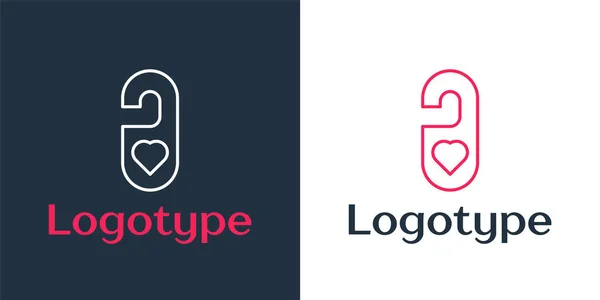 Linha Logotipo Por Favor Não Perturbe Com Ícone Coração Isolado —  Vetores de Stock